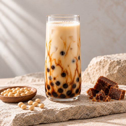 Gula Malacca Soymilk with Pearl