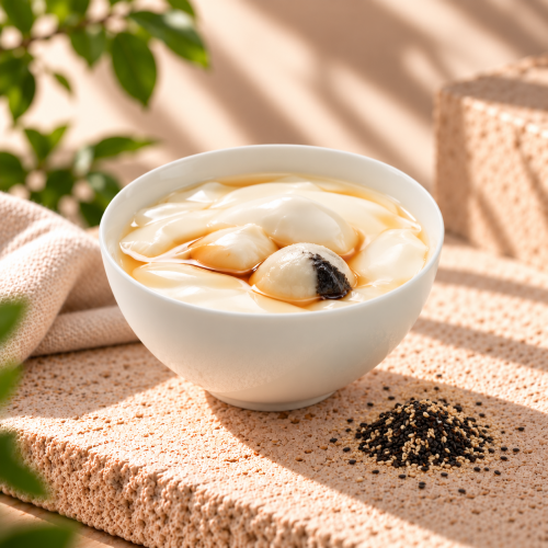 Beancurd with Black Sesame Glutinous Rice Ball